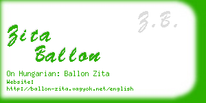 zita ballon business card